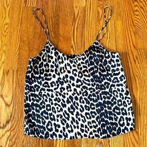 Ganni Leopard Silk Cami sz 34 92% silk 8% elastane